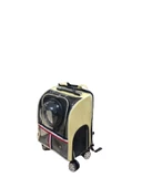 Kedi Köpek Kapsüllü Çekçekli Valiz Bej thumbnail 3