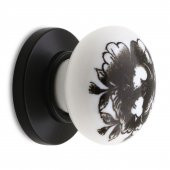 Mobilya Çekmece Dolap Kapak Kulpu Kulbu Beyaz Siyah Desenli Polimer Kulp thumbnail 1