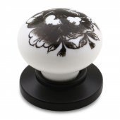 Mobilya Çekmece Dolap Kapak Kulpu Kulbu Beyaz Siyah Desenli Polimer Kulp thumbnail 2