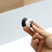 Mobilya Çekmece Dolap Kapak Kulpu Kulbu Beyaz Siyah Desenli Polimer Kulp thumbnail 4