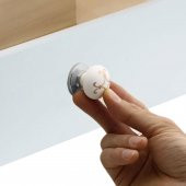 Mobilya Çekmece Dolap Kapak Kulpu Kulbu Beyaz Krom Desenli Polimer Kulp - 4
