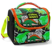 Coral High Siyah Yeşil Dinazor Baskılı Erkek Çocuk Beslenme Çantası thumbnail 1