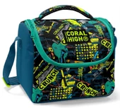 Coral High Petrol Yeşil Erkek Çocuk Duvar Yazılı Okul Beslenme Çantası - Termal Astar thumbnail 1