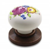 Mobilya Çekmece Dolap Kapak Kulpu Kulbu Beyaz Antik Bakır Desenli Polimer Kulp thumbnail 2