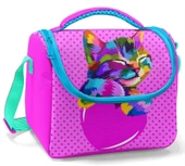 Coral High Pembe Sevimli Kedi Kız Çocuk Okul Beslenme Çantası - Thermo Yalıtımlı thumbnail 1