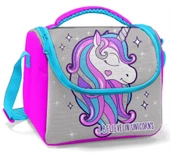 Coral High Pembe Gri Unicorn Baskılı Kız Çocuk Okul Beslenme Çantası - 1