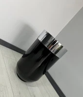 Dekoratif Krom Darbuka Parlak Siyah Saksı 60cm - 2