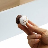 Mobilya Çekmece Dolap Kapak Kulpu Kulbu Beyaz Antik Bakır Desenli Polimer Kulp thumbnail 4