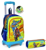 Coral High Erkek Çocuk Lacivert Motorsiklet Tekerlekli Okul Çantası ve Kalemlik Seti - 1