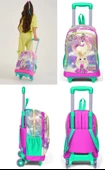 Coral High Su Yeşili Unicorn Çekçek Okul Çantası Seti - Işıklı Tekerlekler - Kız Çocuk thumbnail 3