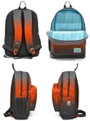 Coral High Siyah Turuncu Gradyan İlkokul ve Günlük Sırt Çantası - Erkek Çocuk - USB Soketli thumbnail 5