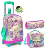 Coral High Su Yeşili Unicorn Çekçek Okul Çantası Seti - Işıklı Tekerlekler - Kız Çocuk thumbnail 1