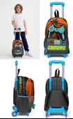 Coral High Turuncu Gamers Çekçek Okul Çantası Seti - Işıklı Tekerlekler - Erkek Çocuk - 2