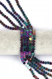 Renkli Hematit Doğal Taş Dizi 6 mm Kalp Model thumbnail 1