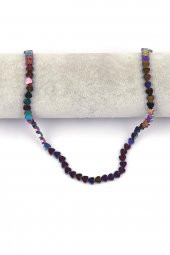 Renkli Hematit Doğal Taş Dizi 6 mm Kalp Model thumbnail 2