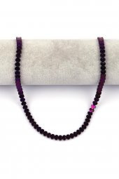 Mor Hematit Doğal Taş Dizi 6 mm Kalp Model thumbnail 2