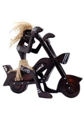 Ahşap Primitif Aborjin Motorcu El Yapımı thumbnail 6