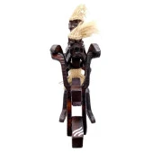 Ahşap Primitif Aborjin İkili Motorcu El Yapımı thumbnail 5