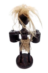 Ahşap Primitif Aborjin İkili Tamtam Davulcu El Yapımı thumbnail 9