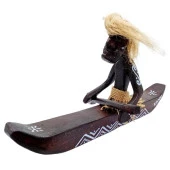 Ahşap Primitif Aborjin Tekli Kano El Yapımı thumbnail 2