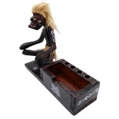 Ahşap Primitif Aborjin Kalemlik Kartlık El Yapımı thumbnail 2