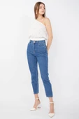 Kadın Mom Jean Pantolon Mavi - 1