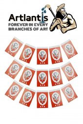 İpli Ata Bayrak Büyük Boy 40lı 11x19cm 1 Paket Ata Bayrak Kağıt İpli Sıralı Ayyıldız Bayrak Sınıf Süsü Okul Bayram - 3