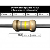 OEM 180 Kr (Kiloohm) Direnç 1/4 Watt (5 Adet) - 1