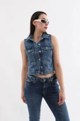 Banny Jeans Kadın Mavi Yelek - 4