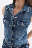 Banny Jeans Kadın Mavi Yelek - 7