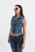 Banny Jeans Kadın Mavi Yelek - 5