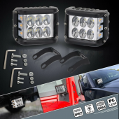 Off Road Motosiklet 45w 12 Led 10cm Beyaz Turuncu Çakarlı Kare Sis Farı Çalışma Lambası 1 Adet - 9