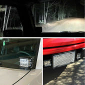 Off Road Motosiklet 45w 12 Led 10cm Beyaz Turuncu Çakarlı Kare Sis Farı Çalışma Lambası 1 Adet - 10