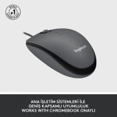 Logitech M100 Kablolu 1.000 Dpi USB Optik Mouse - Siyah - 4