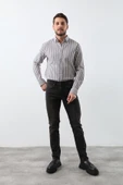 Erkek Siyah Düz Kesim Jean Pantolon - 4