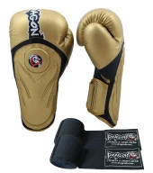 DragonDo Gold Tepito Boks Eldiveni 10 Oz ve 3.5 Metre Boks Bandajı Set Boks Seti - 1