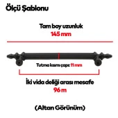 Polavit Çekmece Mutfak Dolap Kapak Kulpu Kulbu 96 mm Siyah Sert Plastik Kulp (5 ADET) - 4