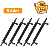 Polavit 160 Mm (SERT PLASTİK) Siyah Mobilya Çekmece Mutfak Dolap Dolabı Kulpu Kulbu Kulpları 5 Adet - 1