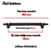 Polavit 128 Mm (SERT PLASTİK) Siyah Mobilya Çekmece Mutfak Dolap Dolabı Kulpu Kulbu Kulpları 5 Adet - 3