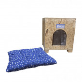 Melada Kedi Evi Dış Ortam Uygun Ahşap Kedi Evi OSB Minderli 40x37x34 cm - 2