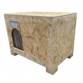 Melada Kedi Evi Dış Ortam Uygun Ahşap Kedi Evi OSB Minderli 53x41x35 cm - 4