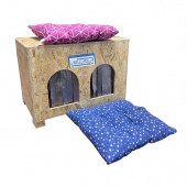 Melada Kedi Evi Dış Ortam Uygun Ahşap Kedi Evi Double OSB Minderli 53x41x35 cm - 3