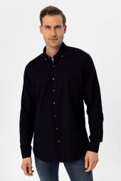 Köşeli Manşet Slimfit Düz Gömlek thumbnail 1