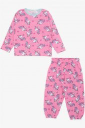Kız Bebek Pijama Takımı Unicorn Desenli , Pembe - 1