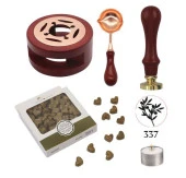 Davetiye Mum Mühürü Uygulama Seti Kahverengi 337 Zeytin Dalı thumbnail 1