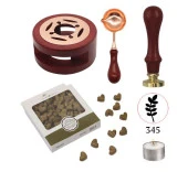 Davetiye Mum Mühürü Uygulama Seti Kahverengi 337 Bahar Dalı thumbnail 1