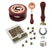 Davetiye Mum Mühürü Uygulama Seti Kahverengi 455 Çelenk thumbnail 1