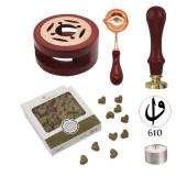 Davetiye Mum Mühürü Uygulama Seti Kahverengi 610 Elif Vav thumbnail 1