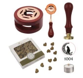 Davetiye Mum Mühürü Uygulama Seti Kahverengi 1004 Ay Kedi thumbnail 1