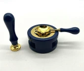 Davetiye Mum Mühürü Uygulama Seti Lacivert Renk 355 Dal Yaprak thumbnail 8